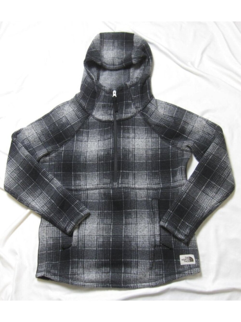The North Face Women Printed Crescent Zip Madras Fleece Hoodie Sz S (WJ101)